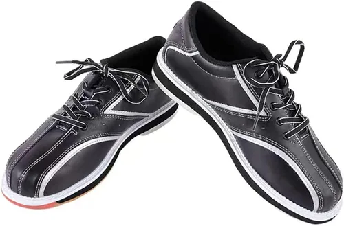 Vista 2 de Zapatos de bolos profesionales para hombre, resistentes a los golpes, transpirables, extremadamente ligeros, suaves, para entrenamiento de bolos
