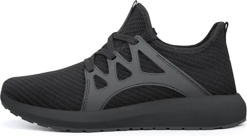 Vista 3 de NYZNIA Zapatos antideslizantes para hombre, para caminar, trotar, entrenamiento, fitness, ligeros, acolchados, transpirables, sin cordones