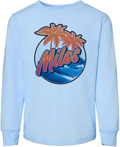 Vista 6 de Tropical Milos - Camiseta de manga larga para niños pequeños Rosa claro