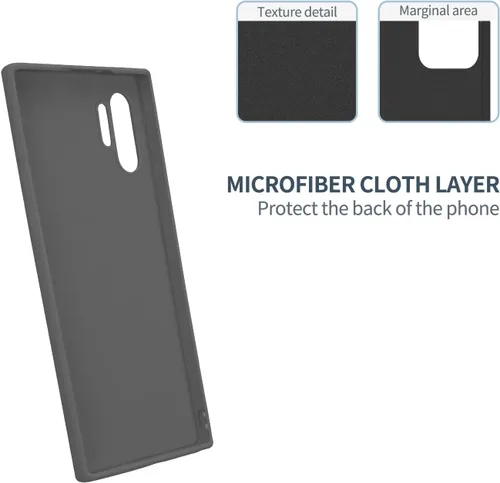 Vista 5 de Funda para Galaxy Note 10 Plus, silicona líquida, delgada, suave, TPU, protección de cuerpo completo, a prueba de golpes, para Galaxy Note 10 Plus