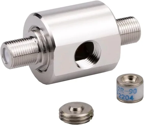 Vista 5 de Tipo F Pararrayos Hembra a Hembra 75 ohmios Celular 2G 3G 4G LTE CATV Satélite con 90V Tubo de Gas Coaxial Lightning Aresster