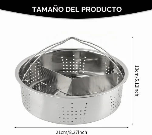 Vista 2 de Cesta de vapor para olla instantánea, cesta de vapor de verduras de acero