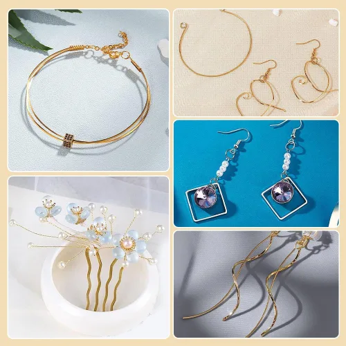 Vista 6 de BENECREAT Alambre cuadrado de latón de calibre 18 de 19.7 pies para hacer joyas, alambre de metal suave para manualidades para collar y pulsera