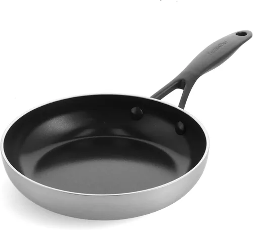 Vista 9 de GreenPan Venice Pro Noir - Juego de sartenes antiadherentes de cerámica saludable de acero inoxidable de 8 y 10 pulgadas, mango negro mate, sin