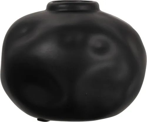 Vista 3 de Creative Co-Op Jarrón de terracota con forma orgánica pellizcada, negro mate