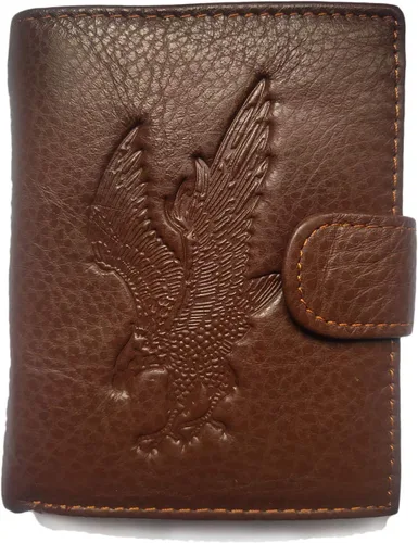Vista 115 de Hombres Cool Eagle Wolf Caballo Totem Cuero Vaca Vertical Cartera Cremallera Multi-tarjeta Titular, Tótem de caballo, Minimalista
