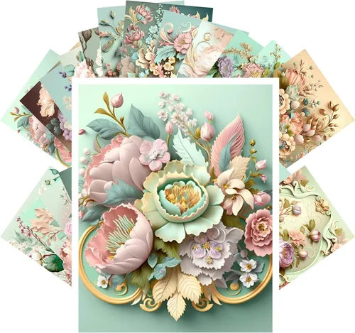 Vista 9 de PIXILUV Johann - Postales vintage (24 unidades), diseño de flores salvajes, jardín, aun vida, arte de pintura de museo antiguo, reimpresión