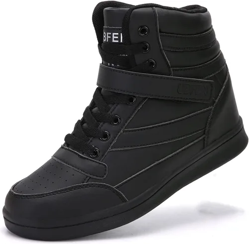 Vista 6 de UBFEN Womens high top Ankle Support Sneakers Vibrant Colour Hidden Wedge Heel Retro 80s Tennis Shoes for Girls Cosplay Removable Insole Footwear