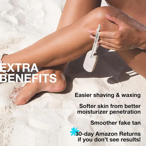 Vista 4 de Exfoliante para piernas y cuerpo: exfoliante profundo para el tratamiento de piernas de fresa, exfoliante de piernas encarnadas, removedor de piel