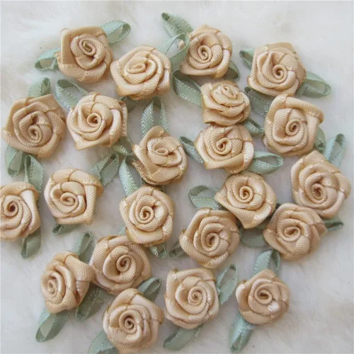 Vista 18 de 200 unids/lote mini lazos de cinta rosas flor raso rosetas tela adorno artificial apliques costura artesanía bricolaje hecho a mano decoración