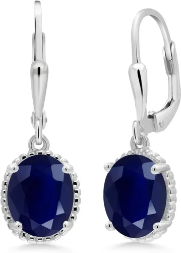 Vista 63 de Gem Stone King Aretes colgantes de gota para mujer, plata de ley 925, piedra natal ovalada de 0.354 x 0.276 in, joyería fina, regalos para ella