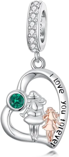 Vista 124 de PROESS Dije para padre, madre e hija, pulsera de plata de ley para pulseras, regalos de cumpleaños, día de San Valentín, para hija, madre, amante