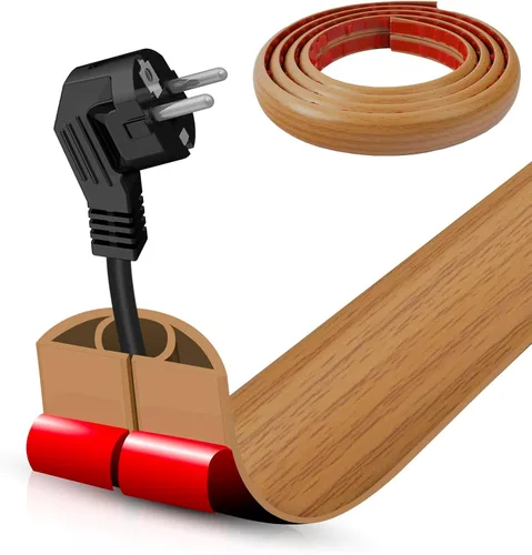 Vista 28 de Cubierta autoadhesiva para cables de suelo, gestión de cables de 3.3 pies, protector de tira de extensión para cables, evita tropiezos de cables