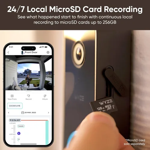 Vista 5 de WYZE Cámara de timbre con cable v2 (se requiere cableado de timbre existente), timbre de video de seguridad 2K, visión nocturna a color, audio de 2