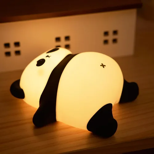 Vista 9 de Luz Nocturna de Conejo de Cara Grande, Adorable Lámpara Nocturna LED de Conejito, Luz Nocturna de Guardería de Silicona Regulable para Niñas, Luces