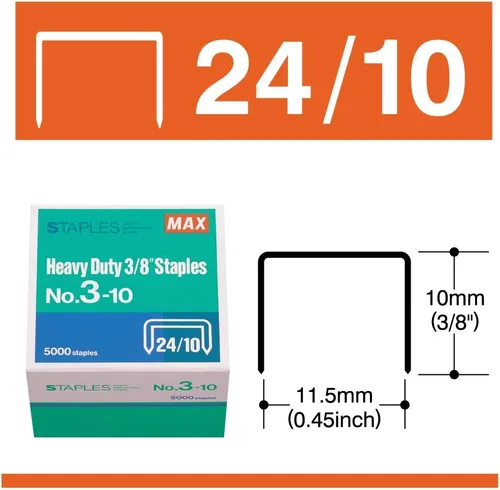 Vista 2 de MAX Grapas de 3/8 pulgadas para grapadora HD-3DF (5,000 grapas por caja) (3-10)