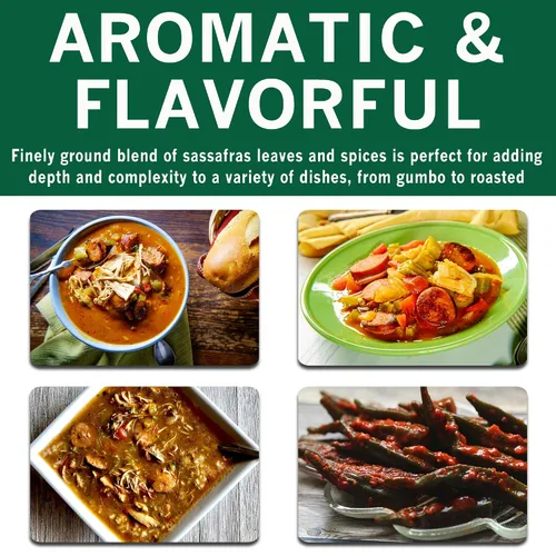 Vista 6 de SPICES VILLAGE Condimento en polvo para archivos, condimento para archivos, polvo de gumbo, 4 onzas, Kosher, sin gluten, sin OMG, bolsa resellable a