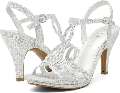 Vista 4 de Dream Pairs, Amore - Sandalias modernas para mujer, con tacón de aguja y puntera abierta