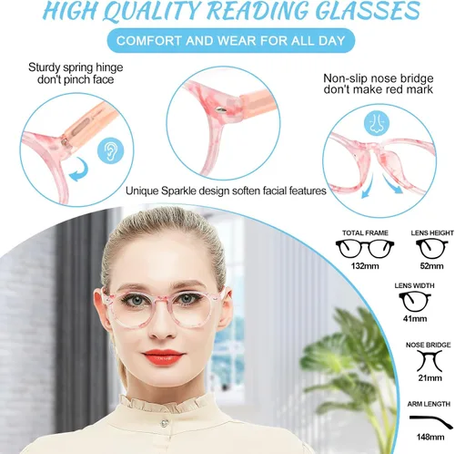 Vista 5 de Gafas de lectura Occhi Chiari para ordenador, filtro que bloquea la luz azul, gafas de vista cansada, lentes anti brillo con protección UV
