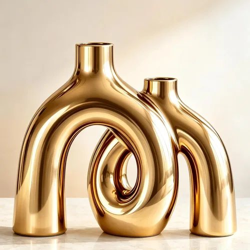 Vista 20 de Juego de jarrones negros mate – Jarrones estéticos de cerámica Hug Hollow Donut para decoración del hogar, moderno jarrón decorativo nórdico