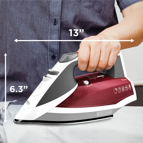 Vista 7 de Black+Decker IR2050 Hierro textil, estándar, rojo