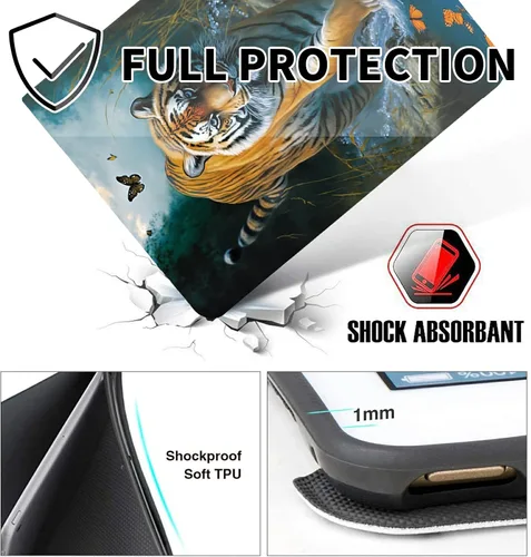 Vista 73 de Funda para tablet Fire 7 (12ª generación, versión 2022), delgada, a prueba de golpes, delgada, de piel sintética, con función de apagado/encendido