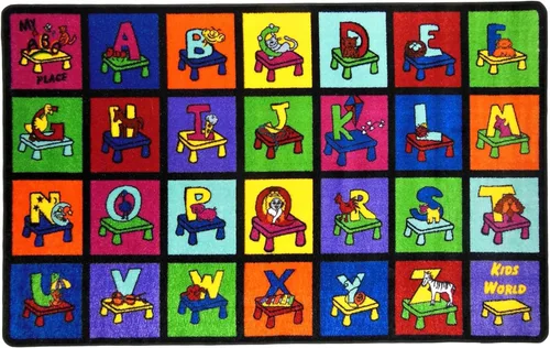 Vista 10 de SAFECASTLE ABC Picture Phonics - Alfombra educativa del alfabeto para niños, 7 pies 8 pulgadas x 10 pies 4 pulgadas, alfombra de aprendizaje