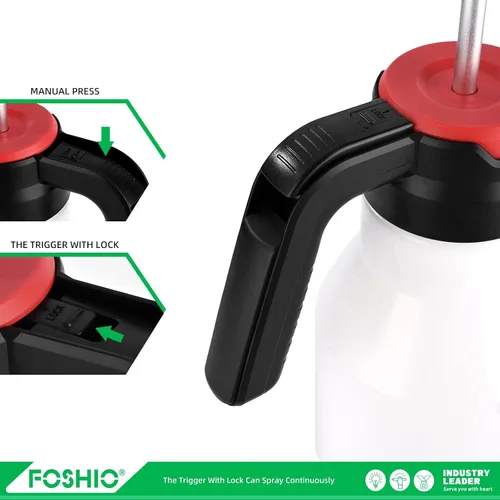 Vista 3 de FOSHIO Pulverizador de bomba de jardín de 0.4 galones, bomba de mano portátil de 1.5L, botellas de pulverización de agua a presión con boquilla