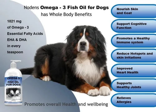 Vista 2 de Omega 3 para perros, suplemento natural de ácidos grasos DPA+EPA+DHA para perros, para piel y pelaje brillante, inmunidad mejorada, apoyo articular