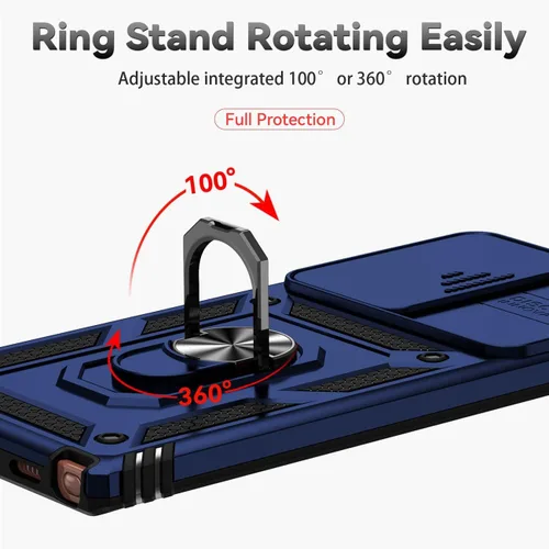 Vista 5 de Funda para Galaxy Note 20 Ultra/Samsung Note 20 Ultra N986U con protector de pantalla de vidrio templado y cubierta de cámara deslizante, anillo