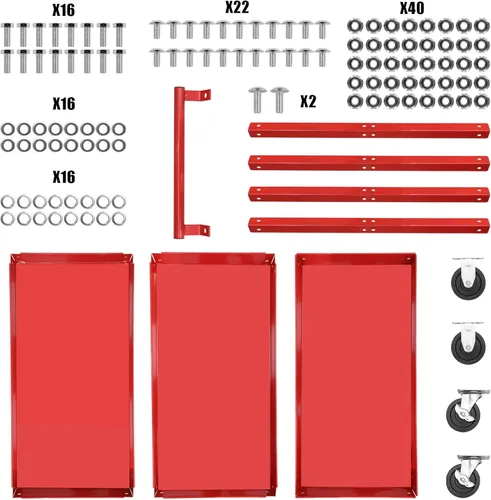 Vista 8 de BIG RED capacidad de 400 libras carro de servicio de 3 estantes, APTC302R