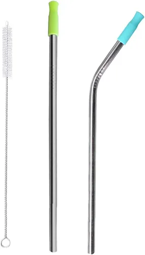 Vista 4 de Ezprogear Taza de café de acero inoxidable de 32 onzas, vaso de doble pared aislado al vacío con asa, tapa y pajitas (32 onzas, violeta brillante)
