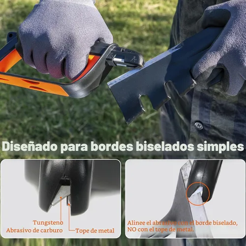 Vista 3 de SHARPAL 103N Todo en 1 Afilador de Cuchillo y Herramienta de Jardín Multiusos para Hoja de Cortacésped, Hacha, Machete, Podadora, Tijeras de Seto
