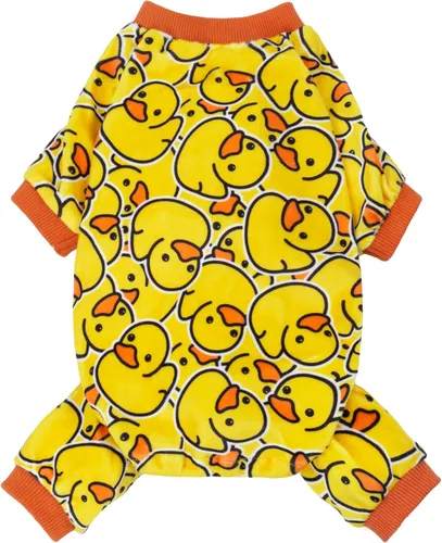 Vista 19 de Fitwarm Pijama de béisbol de forro polar para perro, ropa acogedora de invierno para perros pequeños, niños y niñas, mameluco divertido