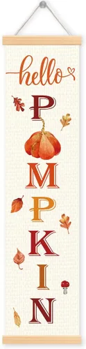 Vista 23 de Pancartas con texto en inglés «Happy Fall Y'all», pancarta de otoño para exteriores, decoración de cosecha de calabaza, decoraciones de Acción