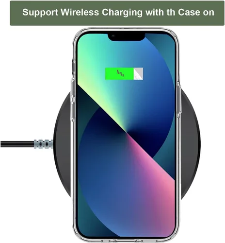 Vista 9 de Unov Funda para iPhone 14 iPhone 13, transparente con diseño, ajuste delgado, buen agarre, funda para teléfono en relieve, cubierta protectora a