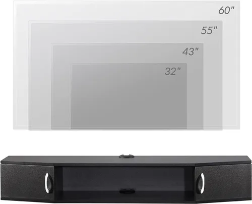 Vista 3 de FITUEYES Soporte de TV de 70 pulgadas, centro de entretenimiento flotante montado en la pared; estante de TV para consola debajo de TV para sala