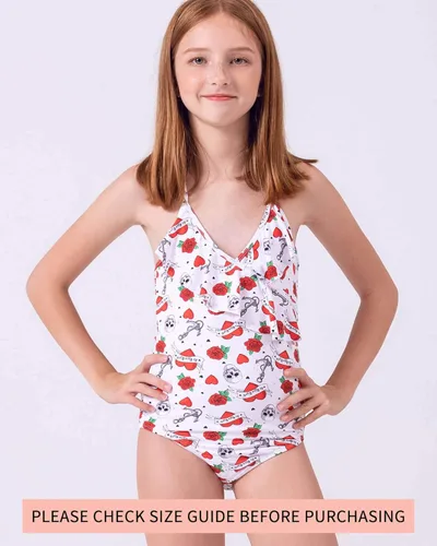 Vista 2 de As Rose Rich - Trajes de baño de una pieza para niñas, tallas 7 - 16, UPF50+