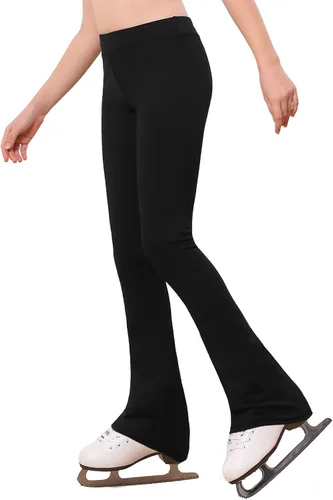 Vista 2 de Stelle Pantalones de patinaje artístico para niña, leggings de patinaje sobre hielo, forro polar cálido, ropa de entrenamiento