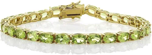 Vista 2 de Juego de 4 piedras de nacimiento de peridoto verde para mujer pulsera 7 pulgadas pendientes 0276in colgante 0354 x 0276in chaquetas 0276in
