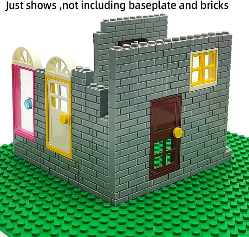 Vista 7 de 110 piezas de puertas, ventanas, cercas y luces para MOC, juego de bloques de construcción creativo para decorar casas de calle, compatible