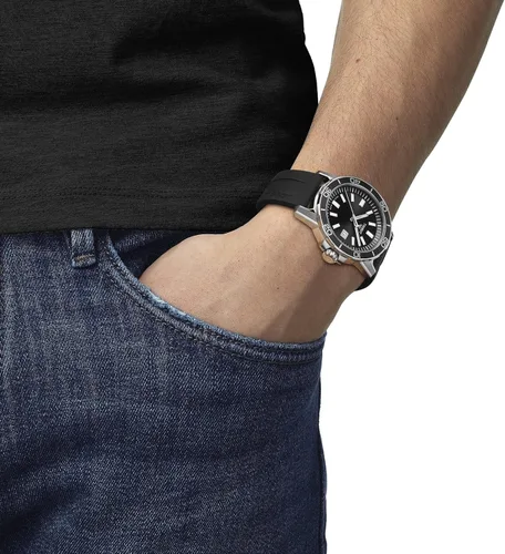 Vista 4 de Tissot Supersport Gent 316L - Reloj de cuarzo con caja de acero inoxidable para hombre negro goma 22 T1256101705100 Negro