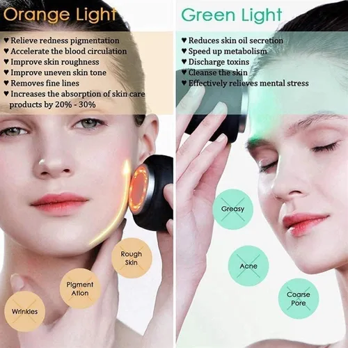 Vista 4 de Cepillo de limpieza facial calentado, limpiador facial impermeable para limpieza profunda, cepillo facial suave masaje exfoliante, 9 velocidades