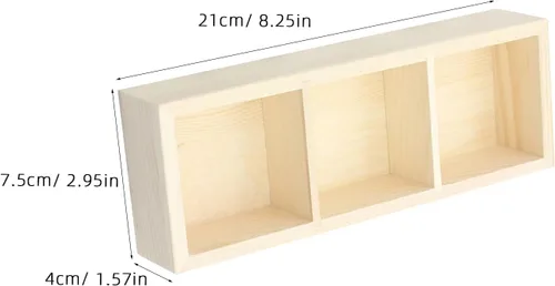 Vista 2 de Wood 3 Compartment Tea Bag Holder Organizer for Kitchen Office