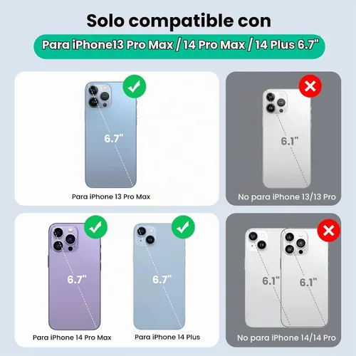Vista 2 de Funda de batería para iPhone 14 Pro Max, 14 Plus y 13 Pro Max, funda de carga inteligente recargable real de 8600 mAh, batería protectora portátil