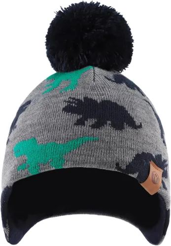 Vista 2 de Conjunto de bufanda de gorro de bebé de punto para invierno, cálido para niños y niñas, forro polar con pompón