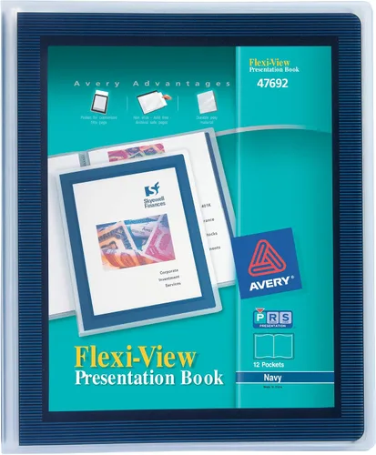 Vista 8 de Avery Flexi-View - Libro de presentación con ventana frontal transparente para portada, 24 páginas antiadherentes, 1 libro negro (47690)