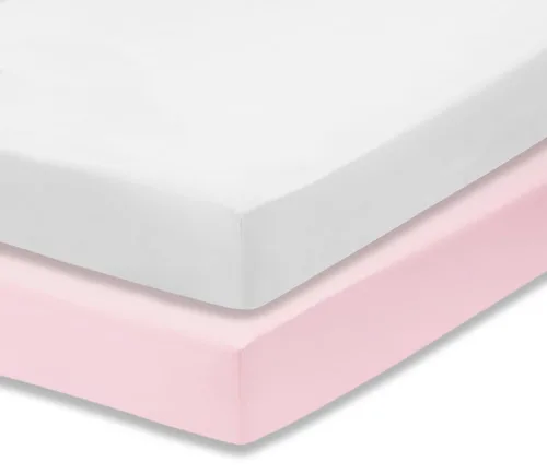 Vista 31 de Everyday Kids Paquete de 2 Sábanas Bajeras para Cuna para Niña, 100% Sábana de Bebé de Microfibra Suave y Transpirable, Se Adapta a Colchones