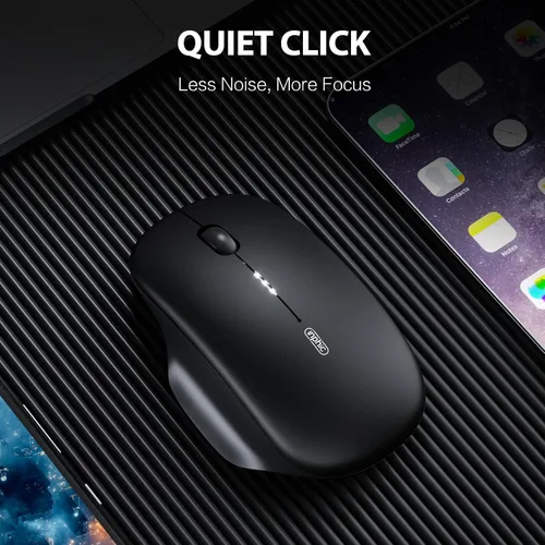 Vista 5 de INPHIC Ratón inalámbrico M1 II Bluetooth, 2.82 oz Tri-Mode (Bluetooth 5.0/4.0+USB), nivel de batería visible, carga tipo C, para Negro