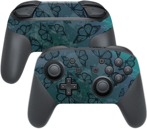 Vista 15 de MightySkins Skin compatible con Nintendo Switch Pro Controller - Negro abstracto Funda protectora de vinilo duradera y única Fácil de aplicar